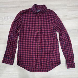 Club Room Men's Plaid Button-Down Shirt in Red and Blue Size S
